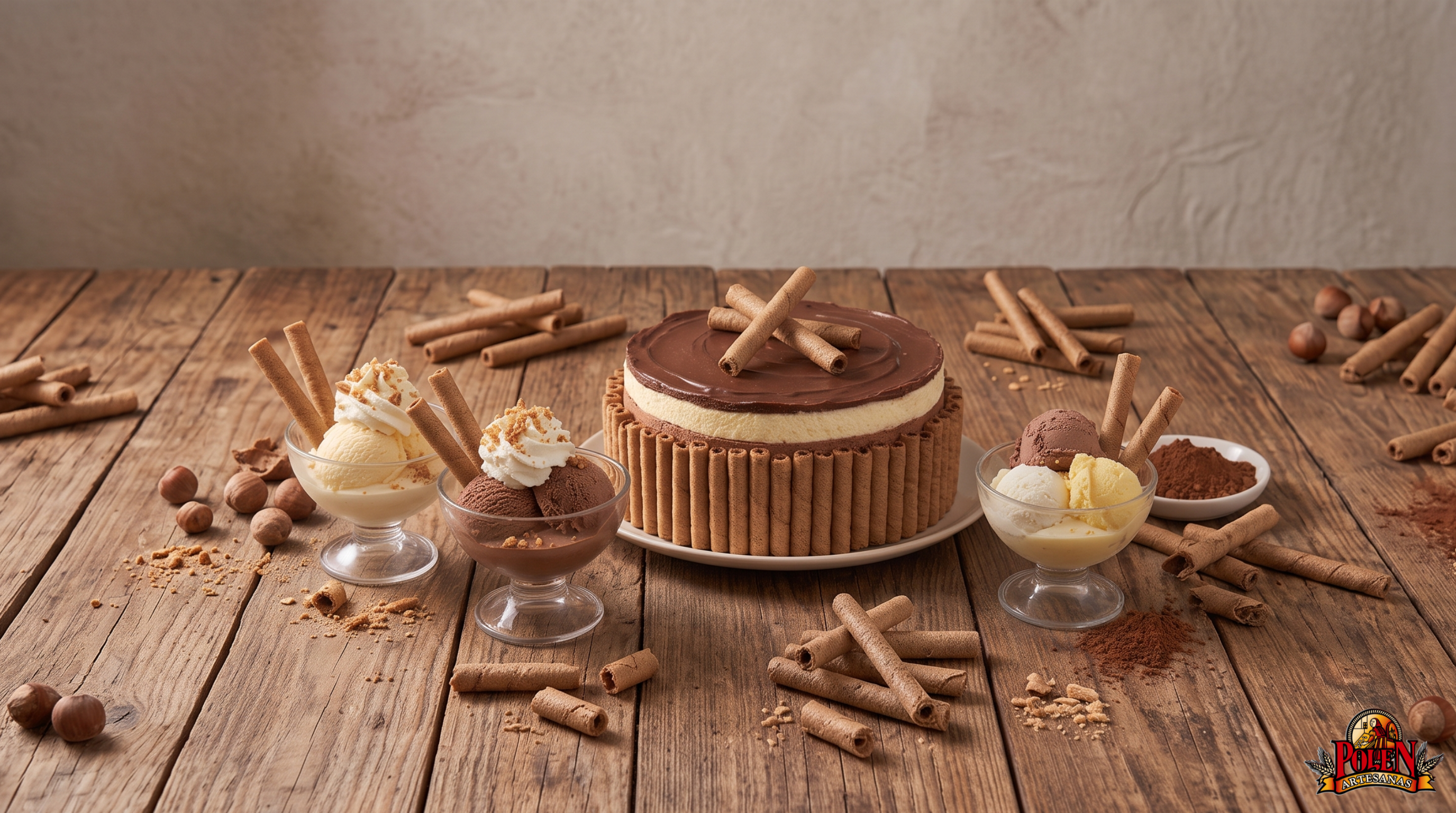 decoración de tartas con barquillos